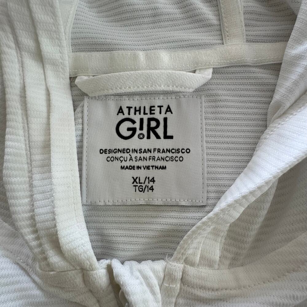 Athleta Girl White Zip up - Size XL 14 - Picture 2 of 8